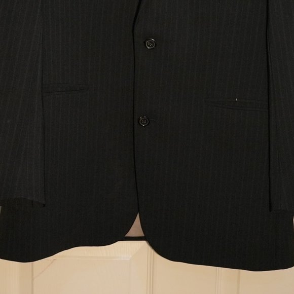 Hugo Boss Men's Single Breasted 3 Button Pinstripe Blazer Jacket Size XL Black - Picture 6 of 8